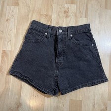 Pantaloncini donna Levis neri a vita alta mamma taglia 25 
