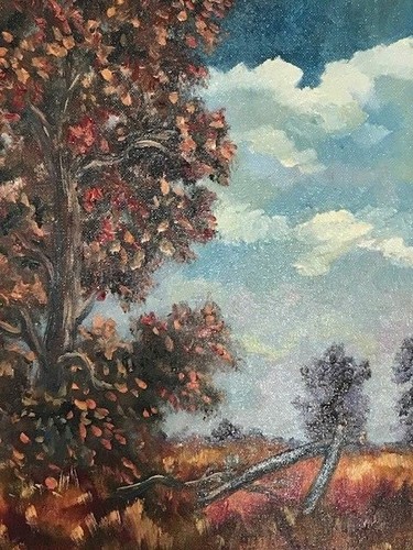 Dipinto autunno russo olio - olio, su
