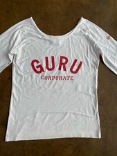 GURU+T SHIRT+BIANCO+ TG XL+ MANICA LUNGA+ORIGINAL 100%+STREET WEAR+VINTAGE
