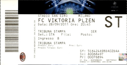 Biglietto stadio viktoria - stadio, fc
