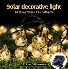 Luci Con Pannello Solare Impermeabili Da Esterno, Catena Luminosa 7 metri A+++