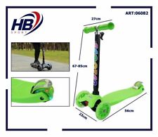 Monopattino 3 Ruote Scooter Divertimento Bambini Ragazzi Wx-2707 Verde dfh