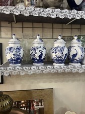 4 Contenitore Barattoli Royal Blu Con Coperchi  