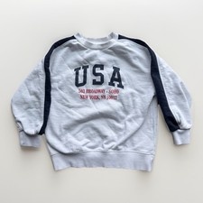 Felpa girocollo ZARA bambino USA New York bandiera americana taglia 6 scuola preppy