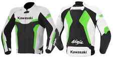 Giacca in pelle personalizzata Kawasaki Racing Motociclista Kawasaki