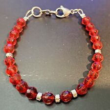 Bracciale tennis rosso Swarovski in acciaio inox da uomo braccialetto donna di