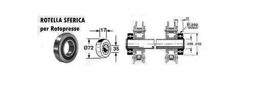 Rotella sferica ø72 ø35 - rotella,