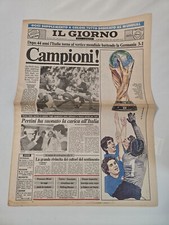 Quotidiano Il Giorno Italia Germania 3-1  Campioni del Mondo 1982 Paolo Rossi