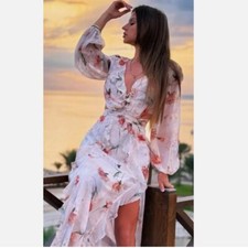 Abito Zara floreale con volant