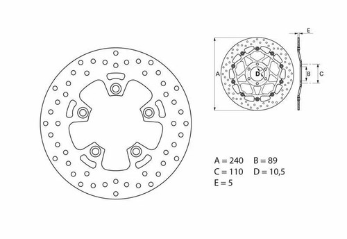 Disco freno rigido brembo - disco,