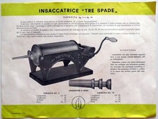 VINTAGE VOLANTINO PUBBLICITA INSACCATRICE TRE SPADE  collezionismo cartaceo