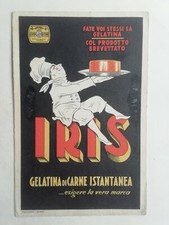 CARTOLINA PUBBLICITARIA IRIS GELATINA CARNE ISTANTANEA ROSIGNANI MILANO BELLINI