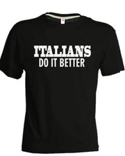 T-shirt MADONNA Italians do it better nera copia stampa cantante unisex cotone