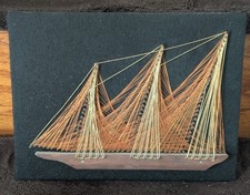 Vtg 70s String Art Clipper