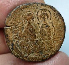 Impero bizantino Giustino e Sofia 565-578 d.C. Follis bronzo 26 mm 14,8 gr