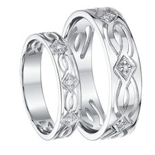 Lui e Lei Diamante Anelli 9ct