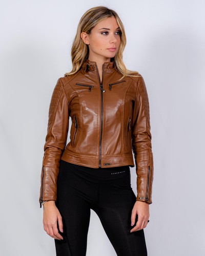Giubbino pelle donna cuoio - giubbino, in