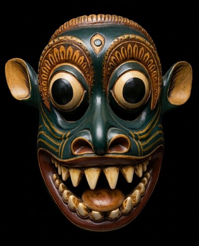 Maschera legno demone - in,