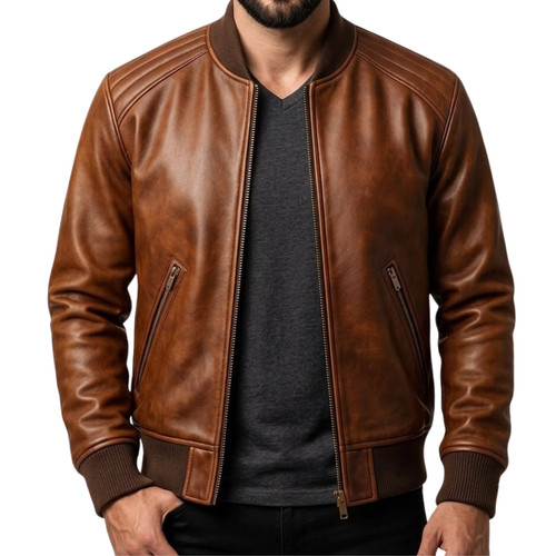 Giubbotto bomber uomo - , cognac