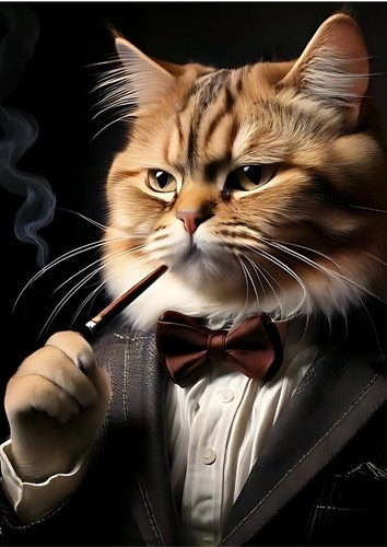 Quadro poster gatto - , rosso