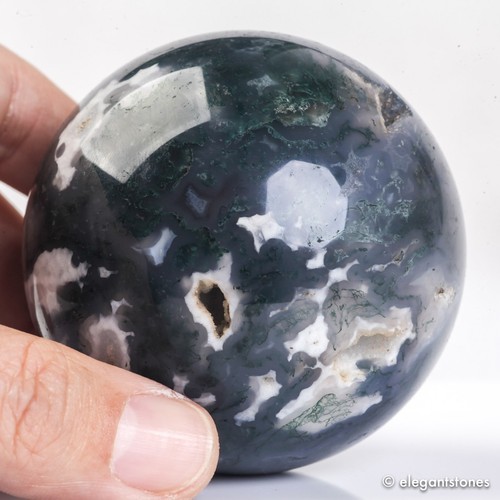 Sfera agata muschio 388 g - muschio,