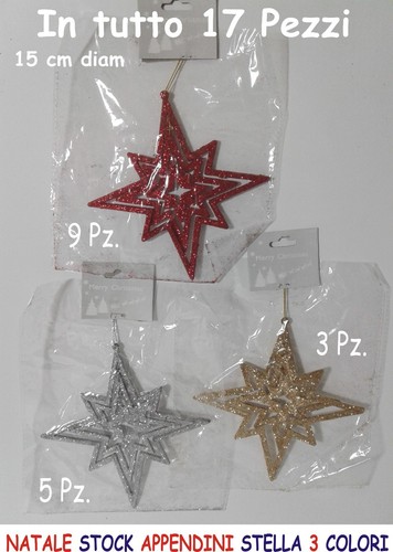 Natale appendini stella cm - appendini, 15