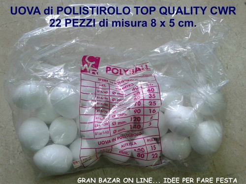 Uova polistirolo ovetto bianco - polistirolo,