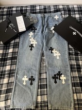 Jeans denim blu chiaro cromato