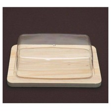 FORMAGGIERA PORTA FORMAGGIO RETTANGOLARE BASE IN LEGNO E CUPOLA COPERTURA