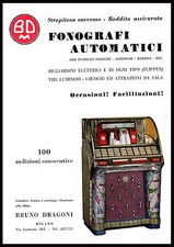PUBBLICITA' 1954 JUKE BOX AUTOMATICO BRUNO DRAGONI BAR MUSICA DISCHI 45G FLIPPER