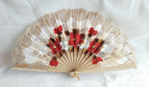 Ventaglio vintage dipinto - vintage,