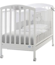 Pali Lettino Culla Neonato Legno con Ruote e Cassettone Bianco/Grigio 0253 TEOGR