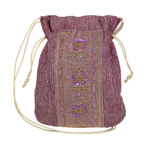 Borsa potli seta viola con - potli,