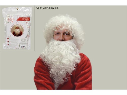 Parrucca con barba babbo - barba,