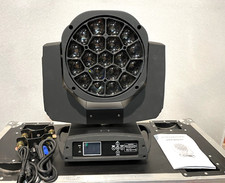 COPPIA TESTE MOBILI BEAM WASH LED 19 x 15W RGBW CON ZOOM da 4° A 60° E BAULE.