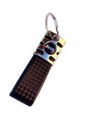 PORTACHIAVI PORTA CHIAVI AUTO PER JEEP SFONDO NERO FINTO CARBONIO NERO