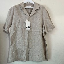 Zara Mens Linen Short-Sleeve