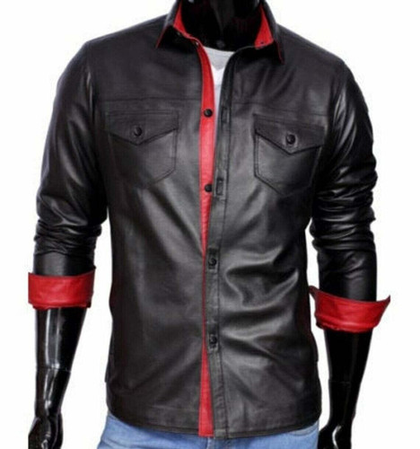 Camicia pelle uomo slim - , fit