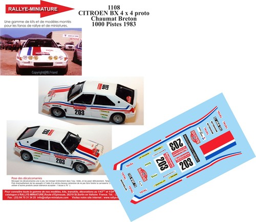 Decals ref 1108 citroen - 1/43,