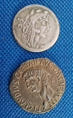 Riproduzione monete romane - monete, _