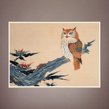 Gufo quadro antico giapponese