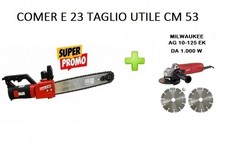 COMER E 23 TAGLIAMURO DA CM 53 C/ BARRA E CATENA WIDIA + AG 10-125 EK MILWAUKEE