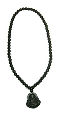 COLLANA in perle di legno nero