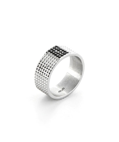 Anello steel zirconi neri - anello,