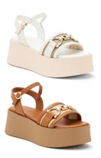 FRAU 88I5 P/E scarpe donna sandali zeppa pelle decollete decolte tacco cinturino