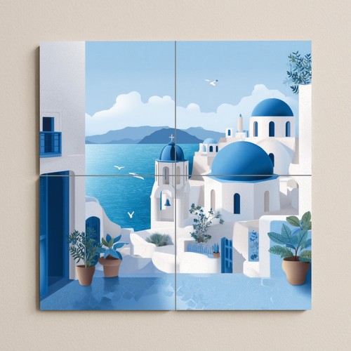 Santorini grecia piastrella - grecia,