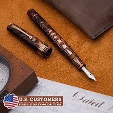 Omas - Extra Paragon Arco Brown Celluloid - Fountain Pen - FP NIB M 18K