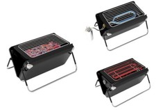Bistecchiera Barbecue Elettrica Carbone Gas 3 in 1 in Acciaio 1800 Watt DCG