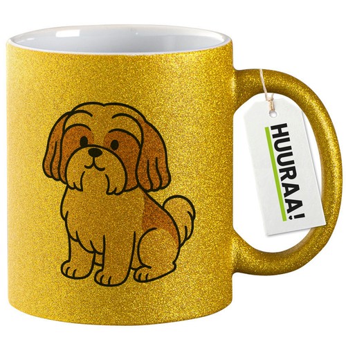 Tazza glitter shih tzu - glitter, fumetto