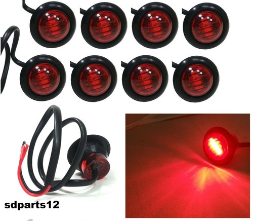Led bottone rosso - 8x,